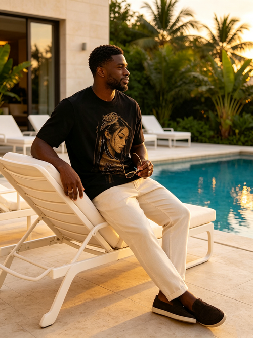 Diamond print trendy high-end T-shirt