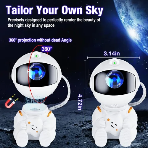Astronaut Galaxy Projector Night Light White Holding Star, Stars Projectors Lamp for Kids Bedroom, Space Decor & Gift