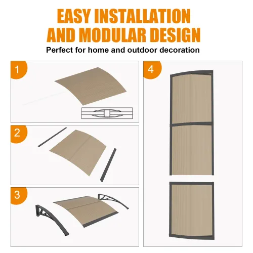 Weatherproof Door Awning Cover for Porch and Entryways