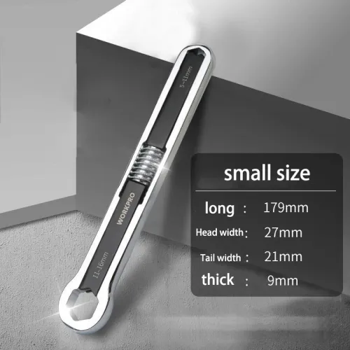 Spanner Wrench 11-27mm Stainless Steel Double Ended Multi-functional Flexible Rotating Mechanics Fastener Repair Hand Tools