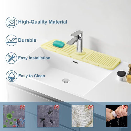 5pcs Silicone Sink Faucet Draining Mat