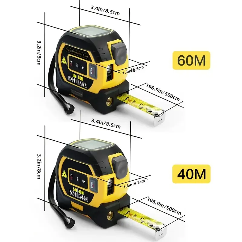 High Precision Steel 3-in-1 Infrared Laser Tape Measure Tool