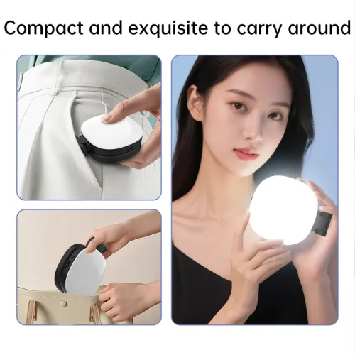 Magnetic Fill Light for Live Broadcast, Mobile Phone Ring Light, Mirror,Beauty Selfie Light,Compact Portable Light Black