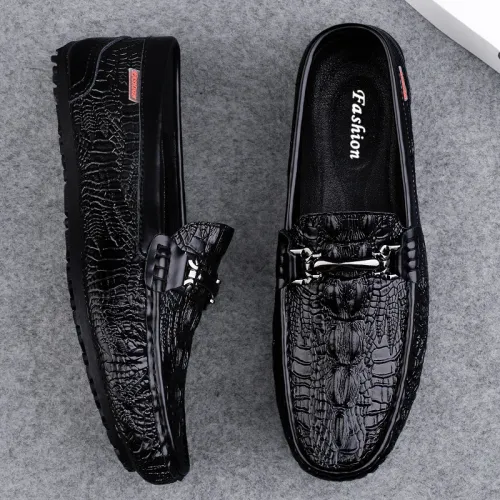 Elegantes Slip-on Mens Leather Shoes Comfy Casual Male Shoes Soft Non-slip Men Loafers Breathable Driving Moccasin Boat Flats