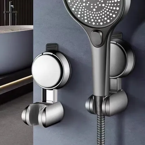 Punch-free Suction Cup Shower Bracket Fixing Artifact Removable and Adjustable Bathroom Shower Rack Shower Head Accessories