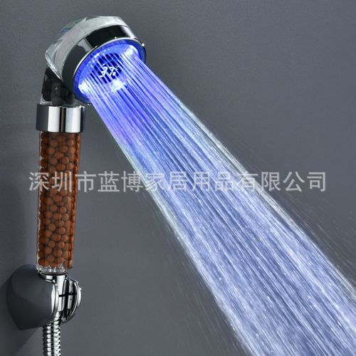LED digital display negative ion shower nozzle emits light and changes color