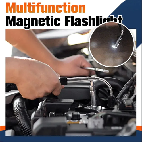 Time-Limited Special⏰Multifunctional Magnetic Telescopic Flashlight – Extendable, 360° Gooseneck, Super Bright 🛠️
