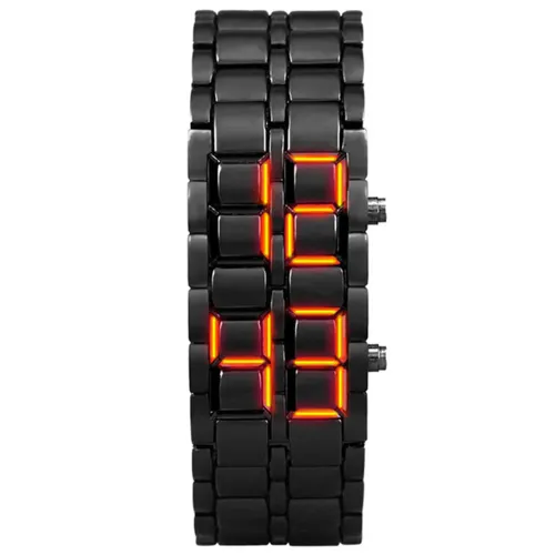 LED Display Electronic Watch Novelty Red Blue LED Lava Digital Wristwatch For Women Men