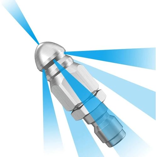 3pcs Seven-hole jetting Water Rat High Pressure Nozzle Quick Connect 1 Front 6 Rear Spray Sewer Pipe