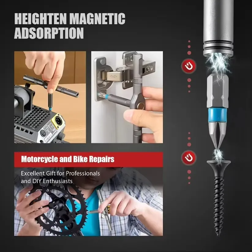 24in1 Multifunction Ratchet Screwdriver Set Multi Magnetic Bits Mini Repair Tool Kit Household Tool For PC & Desk Etc.