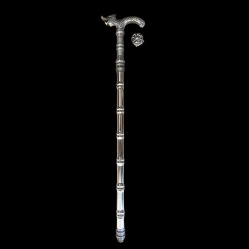 All-Metal Sword Cane: Dragon-Head Walking Stick for Hiking and Outdoors