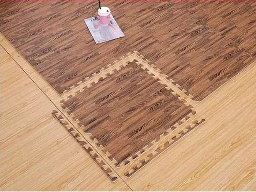 12pcs Wood Baby Play Mat Floor Rug Thickened Foam Floor Children's Non-slip