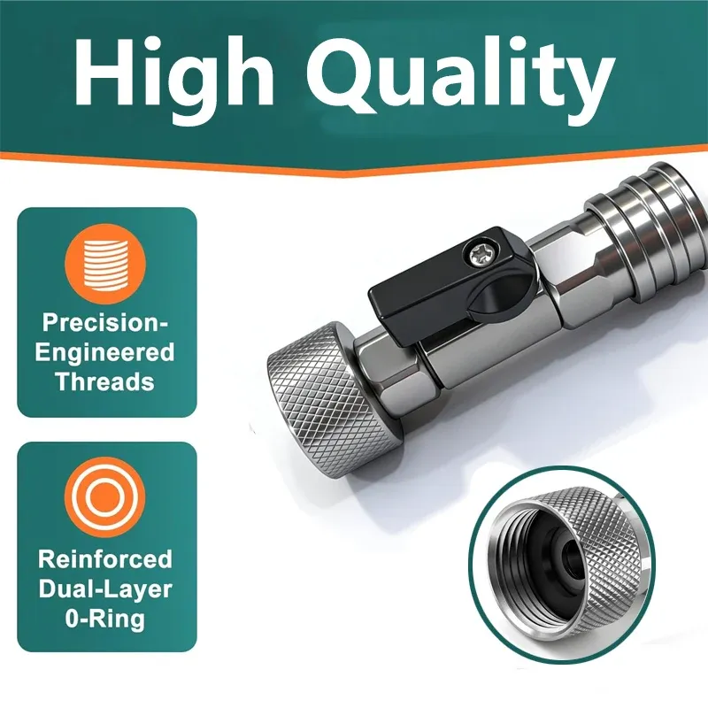 6PCS Garden Hose Shut Off Valve to Pressure Washer Adapter,  Quick Connect, Car Washing Nozzle