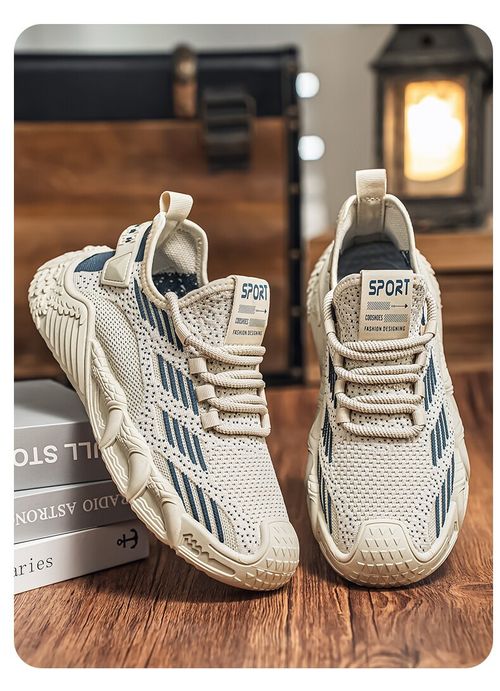 Breathable woven mesh shoes with soft soles and lightweight anti slip properties