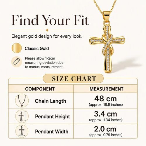 High-end Luxury, Tarnish-Resistant Copper and Zircon Cross Necklace