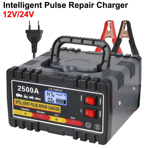 Digital LCD Display Intelligent Pulse Repair Charger 12V 220W Fast Charger EU Plug For Car Motorcycle Lead-acid Battery