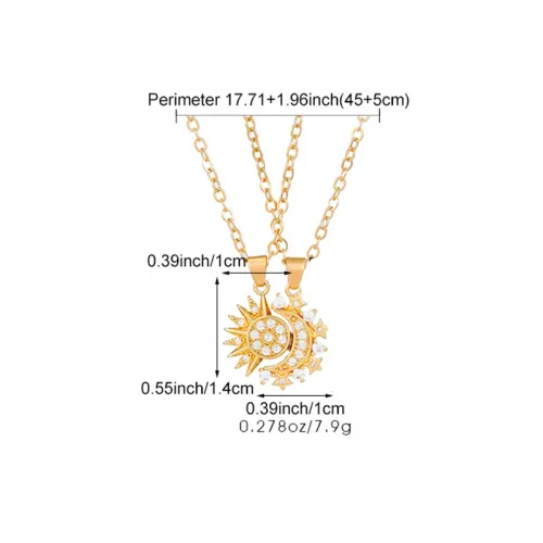 Stainless Steel Magnetic Sun Moon Couple Necklace Fashion Chain for Men and Women Good Friend Gifts Trend Jewelry