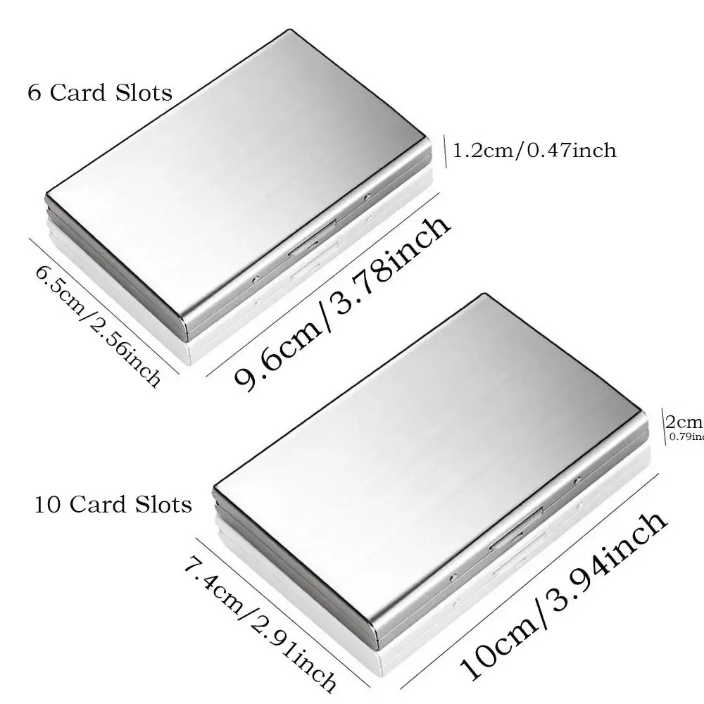 10 Slots Stainless Credit Card Holder Men Slim Anti RFID Travel ID Cardholder Debit Box Women Wallet Metal Case Porte Carte