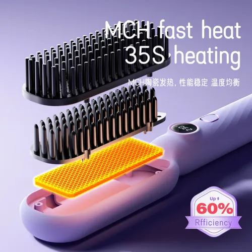 Electric Hot Air Comb Home Straightener Hair Brush mini Temperature controlled ceramic heating straight hair comb curling iron