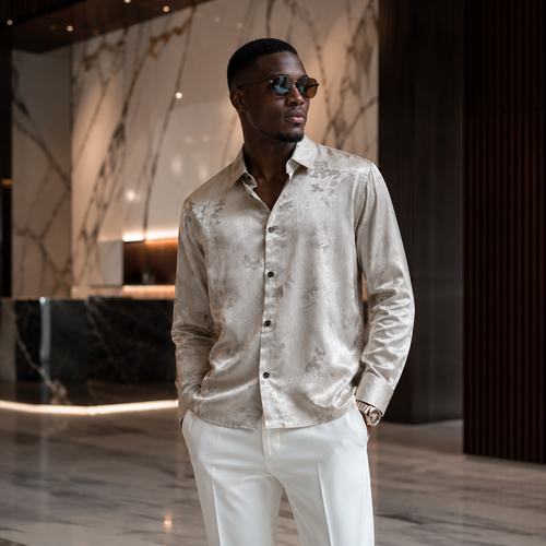 Men's Breathable Business Shirt (Ice Silk & Acetate Blend)