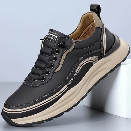 Mens Leather Slip On Loafers Comfortable Breathable Lightweight Non Slip Waterproof