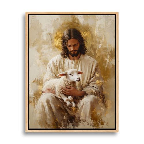 Oil paintings of Jesus in various styles.