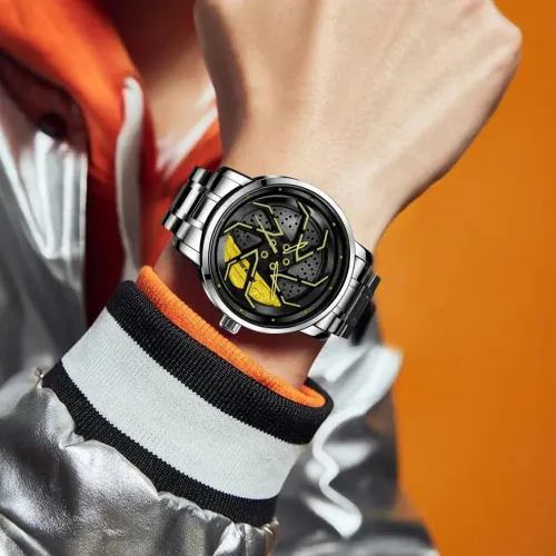 NS Blade Wheel Caliper Men's Quartz Belt Watch - Creative Design Unisex Wristwatch