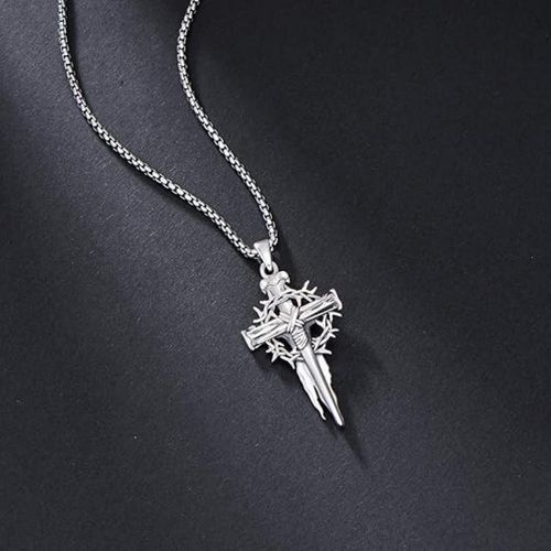 Vintage Thorn Halo Cross Pendant