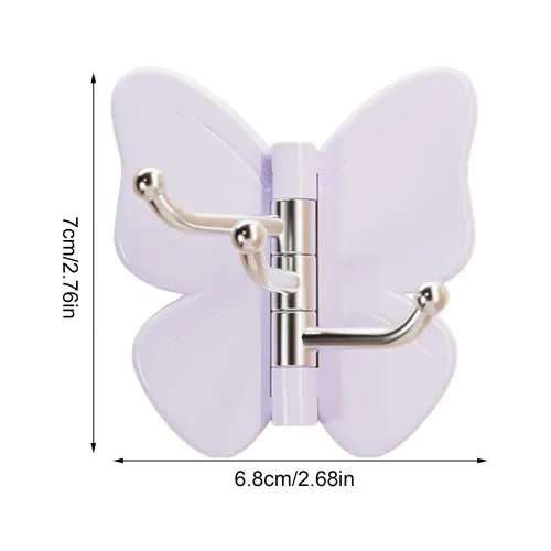 10pcs Butterfly Adhesive Hooks 3-Branch Rotating Adhesive Hat Hanger Towel Hook for Clothes Robes Towels Coats Hats Bags Keys Home