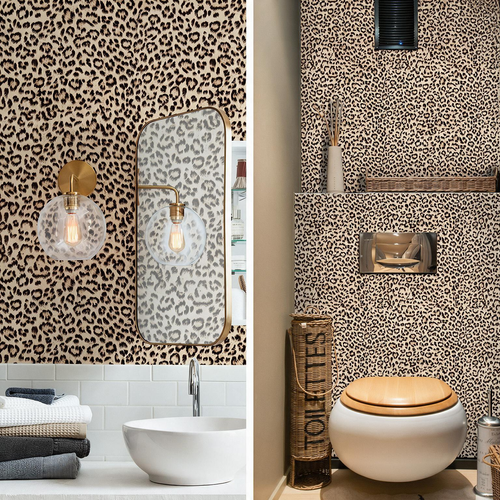 44×300cm Leopard Print Self-adhesive Wallpaper Contact Paper for Living Room Bedroom TV Background Wall PVC Home Decoration