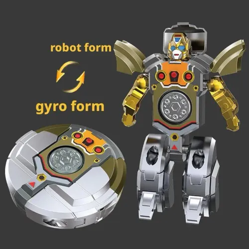 Pack of 3 (Gold, Silver, Green)Creative Hand Spinner Toys Antistress Stress Relief Robot Transformation Fidget Spinner Adult Sensory Toys for Kids Gift