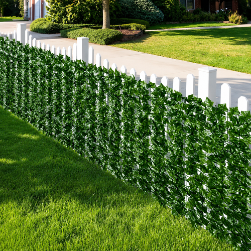 Artificial Ivy Hedge Green Leaf Fence Panels Faux Green Leaf Hedge Panel UV Protected for Garden Wall Balcony Patio Decor