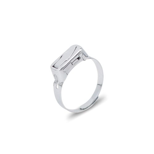 Minimalist Geometric Stainless Steel Ring with Concealed Blade — Adjustable Open-Band Self-Defense Ring