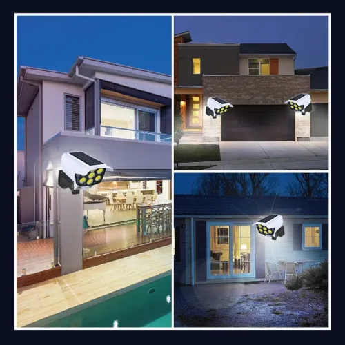 Dummy camera (not a surveillance camera) 3Modes Multi-angle Lighting Remote Control Solar Powered