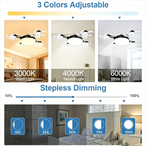 2026 New Remote Control Unmanned Aerial Fan Light Bulb for Home Use