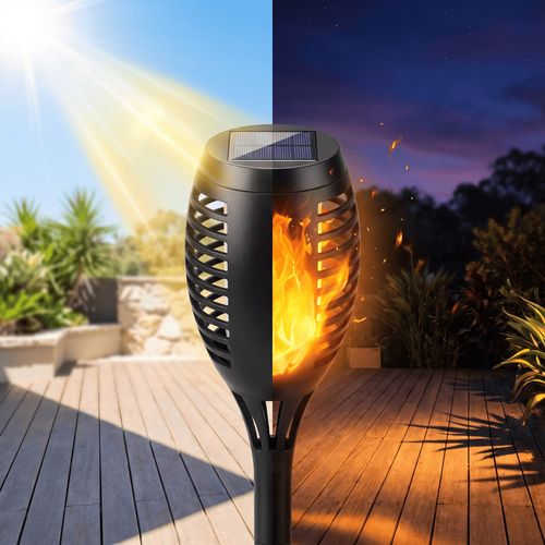 2 pcs Solar Flame Light Outdoor Landscape Light – Warm Light