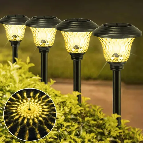 Solar Pathway Lights Outdoor Solar Yard Lamp RGB Color Changing  IP67 Waterproof LED Solar Lights for Garden Path