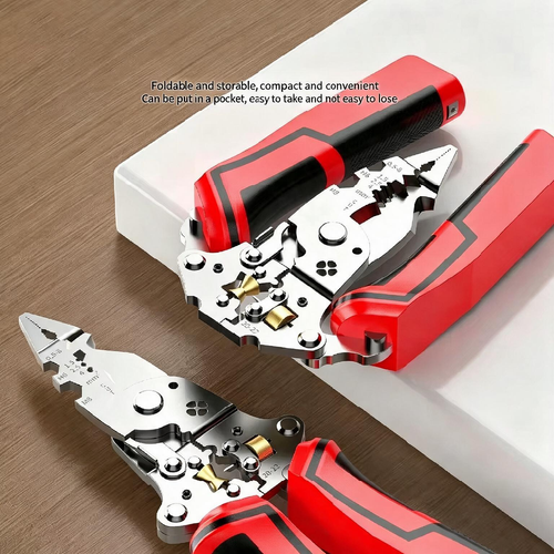 14 in 1Foldable Wire Stripper with Electricity Measurement Electrician PliersCable Cutting Function Multitool Crimping Tool