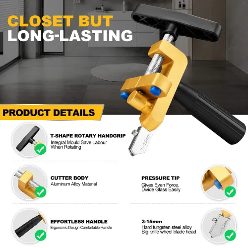 2-in-1 Ceramic Tile Gap Opener Handheld Glass Cutter Integrated Multifunctional Manual Cutting Tool
