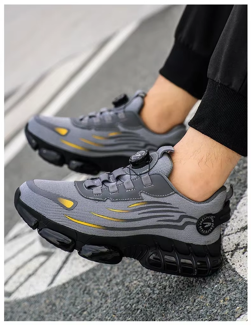 Rotating‑Button Safety Work Boots for Men