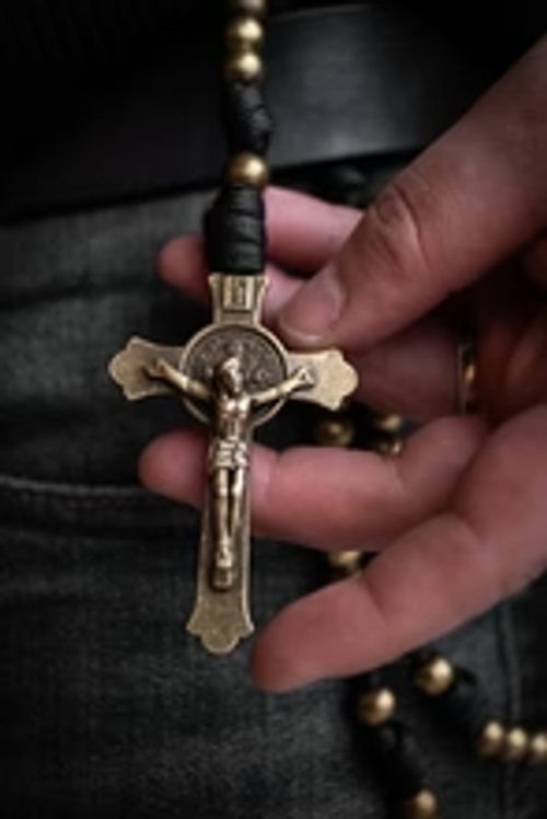 Sanctus Open Carry Belt Rosary MKII - Black & Brass