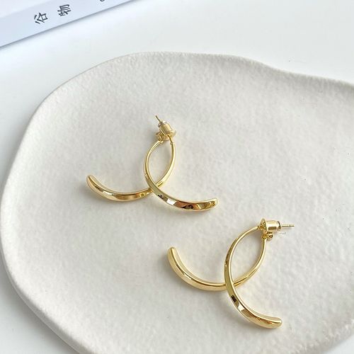 3pcs Simple Curved Earrings Fashionable  Circle Drop Earrings For Women