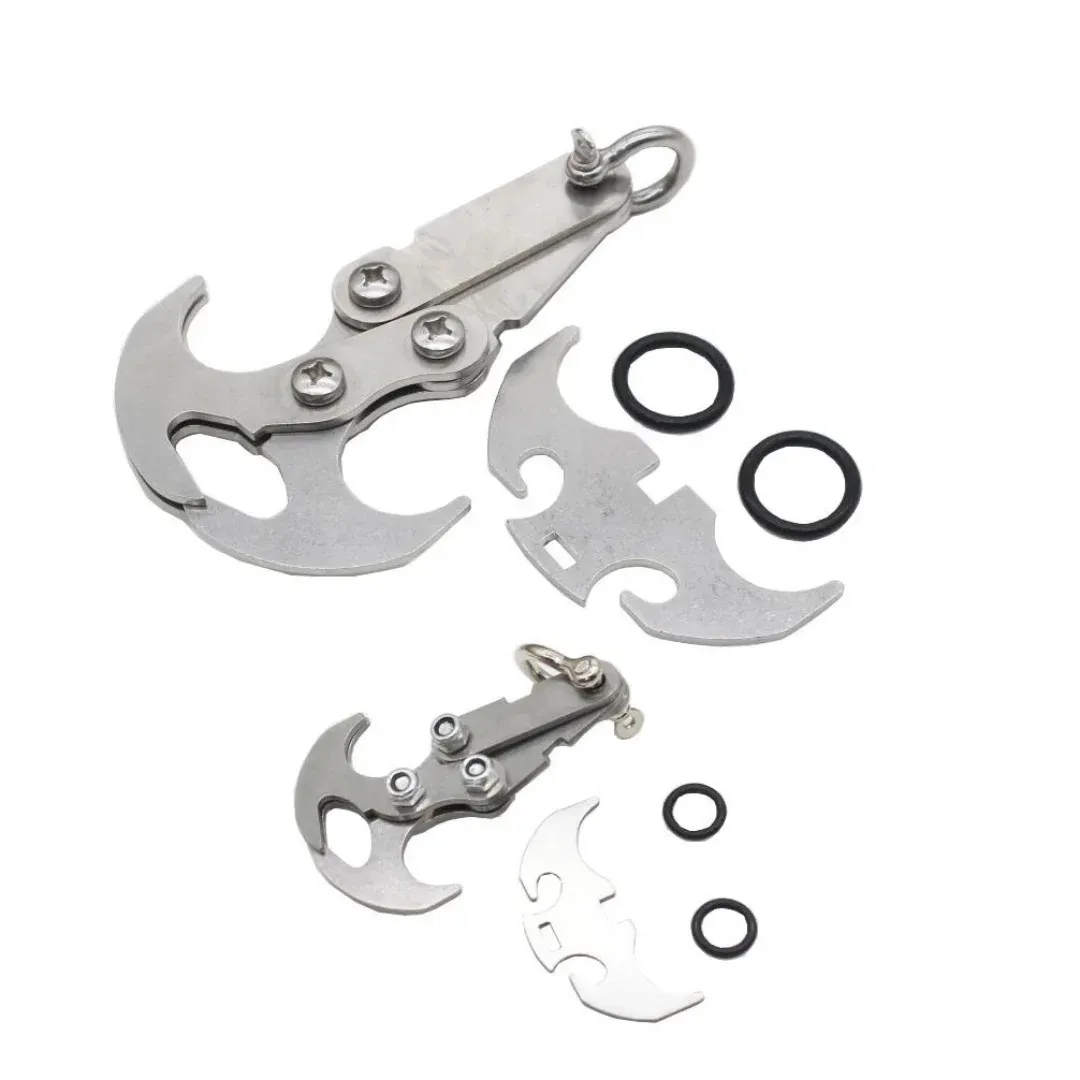 2Pcs Stainless Steel Outdoor Climbing Hook - Durable & Deployment, Gravity Hook & Emergency Tool for Hiking