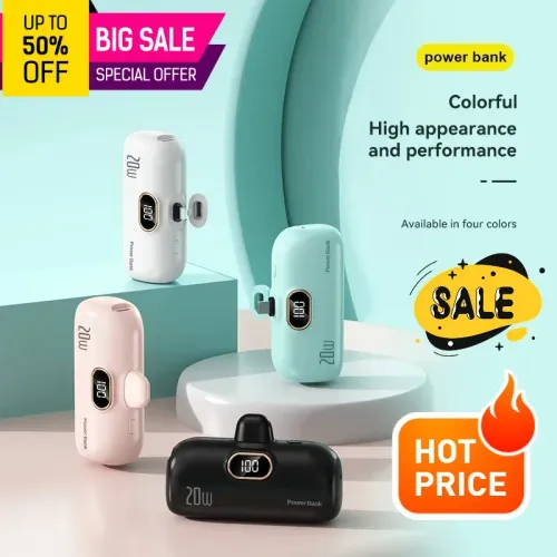 10000mAh Mini Mobile Power Capsule Emergency External Battery for iPhone 16 Fast Charging Power Bank