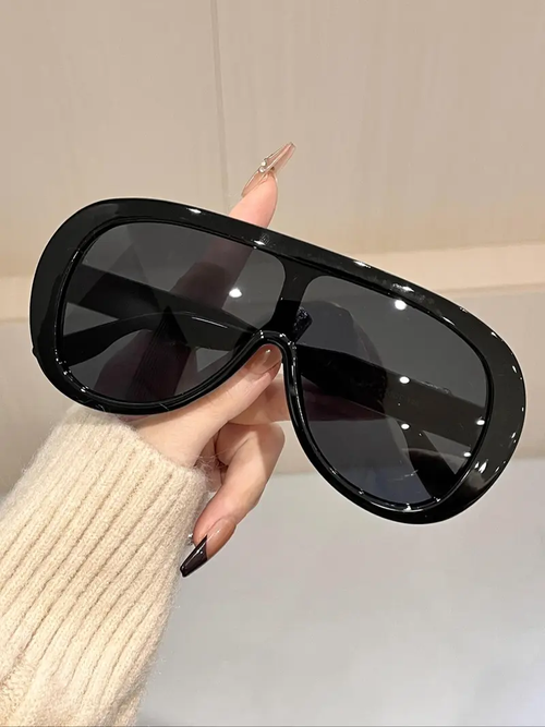 Women's Fashion Oversized Geometric Sunglasses Trendy Casual Sunglasses Travel Versatile Sun Glasses for Daily Wear Vacation Photography