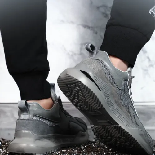 Fashion Safety Shoes Men Boots Steel Toe Shoes Men Puncture-Proof Work Sneakers Male Shoes Work Boots Indestructible Footwear