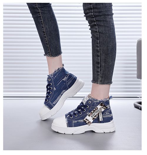 2026 new thick soled high top canvas shoes