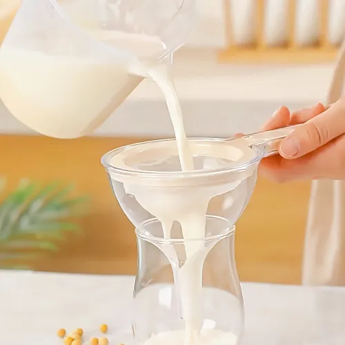 Two-in-One Filter Funnel with Strainer Plastic Wide Mouth Funnel for Straining Juice Soy Milk Flour Kitchen Cooking Baking Tools
