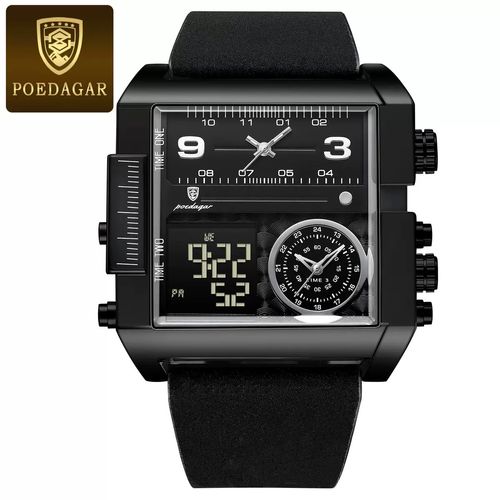 Swiss Brand Fashion Luxury Men's Watch  Water-Resistant, Luminous, Date & Day Display Multifunctional Digital Quartz Men's Watch