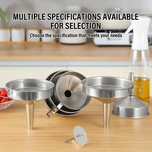 3-Piece Stainless Steel Funnel Set (includes a strainer to filter out oil residue)